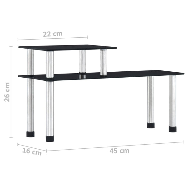 vidaXL Kitchen Shelf Black 45×16×26 cm Tempered Glass