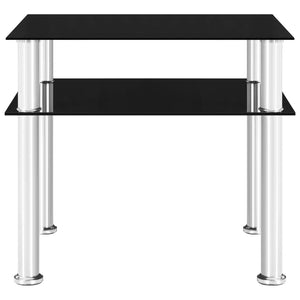 vidaXL Side Table Black 45x50x45 cm Tempered Glass