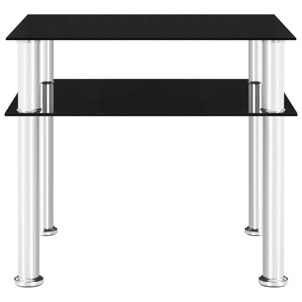 vidaXL Side Table Black 45x50x45 cm Tempered Glass
