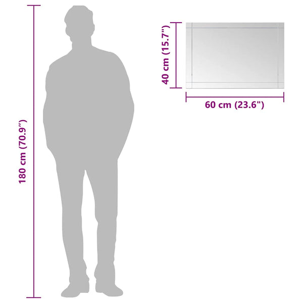 vidaXL Wall Mirror 60x40 cm Glass