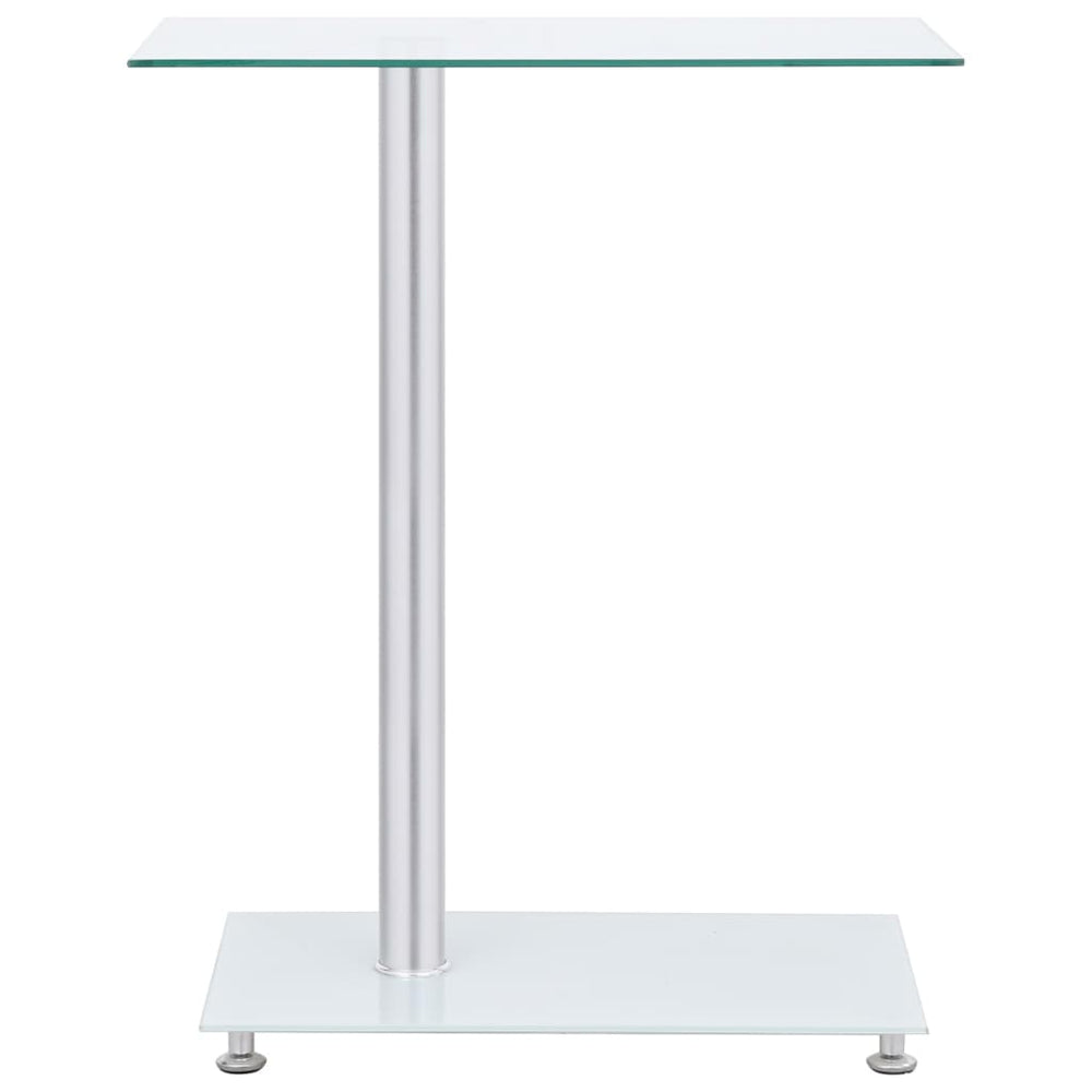 vidaXL U-Shaped Side Table Transparent 45x30x58 cm Tempered Glass