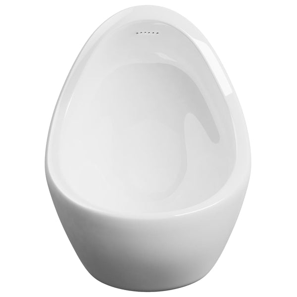 vidaXL Wall-Mounted Urinal with Flush Valve Ceramic White