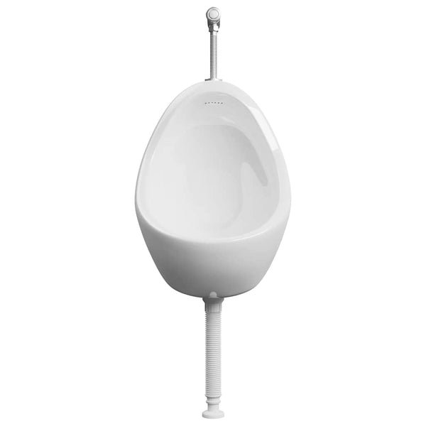 vidaXL Wall-Mounted Urinal with Flush Valve Ceramic White