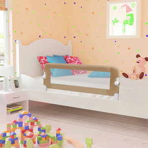 vidaXL Toddler Bed Rail Taupe 102x42 cm Polyester
