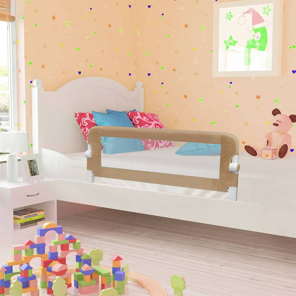 vidaXL Toddler Bed Rail Taupe 102x42 cm Polyester