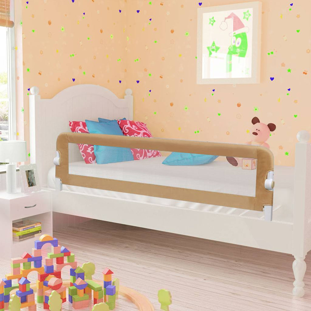 vidaXL Toddler Bed Rail Taupe 150x42 cm Polyester