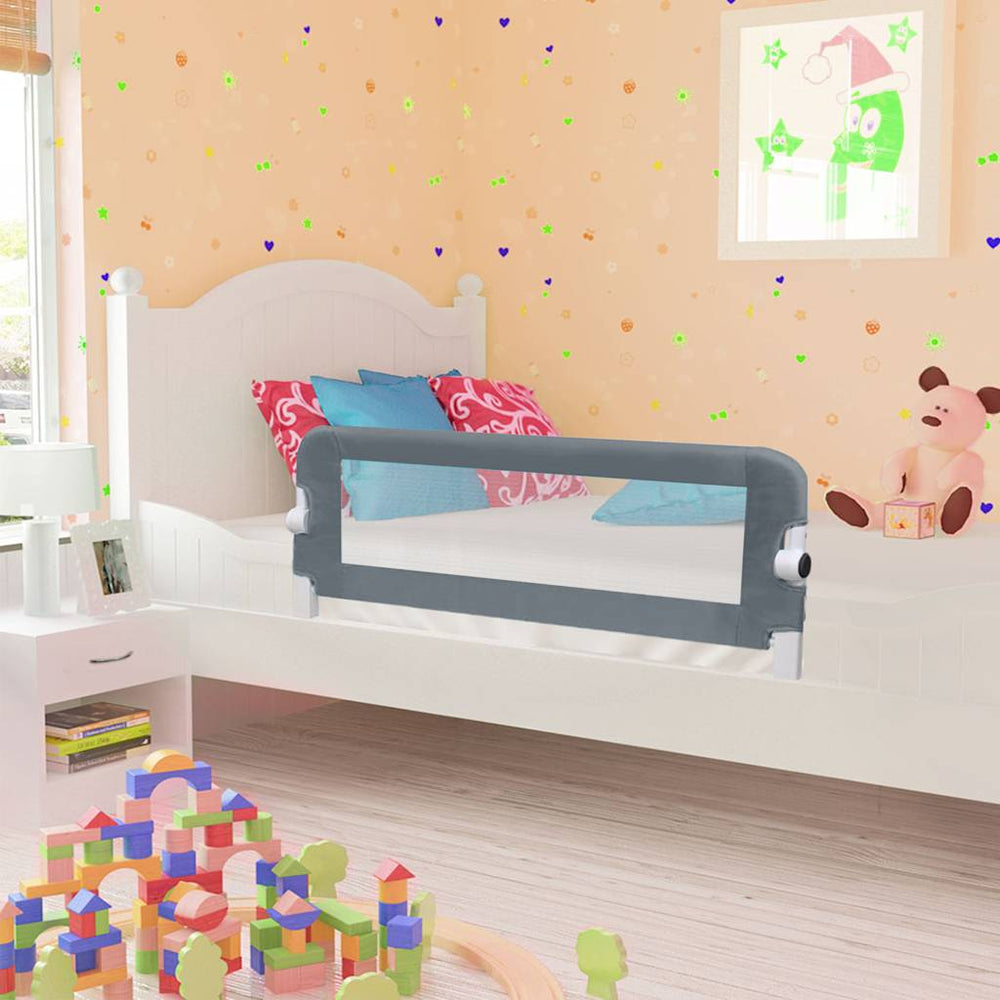 vidaXL Toddler Bed Rail Grey 102x42 cm Polyester