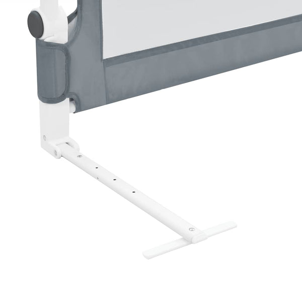 vidaXL Toddler Bed Rail Grey 150x42 cm Polyester