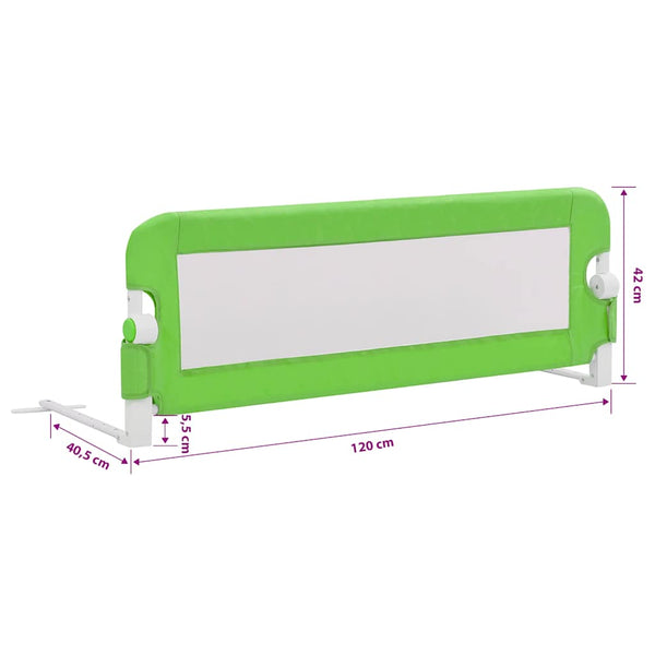 vidaXL Toddler Bed Rail Green 120x42 cm Polyester