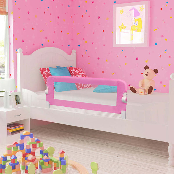 vidaXL Toddler Bed Rail Pink 120x42 cm Polyester