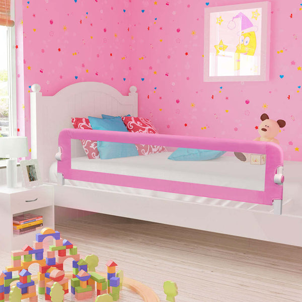 vidaXL Toddler Bed Rail Pink 180x42 cm Polyester