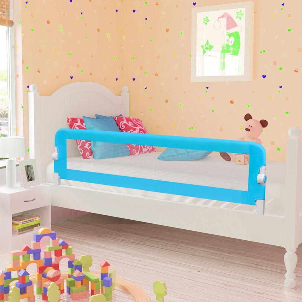 vidaXL Toddler Bed Rail Blue 120x42 cm Polyester
