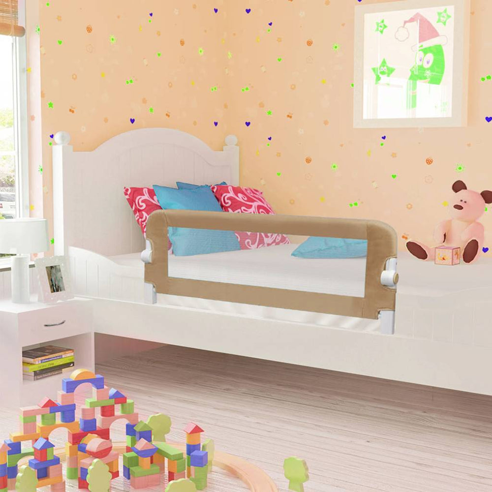 vidaXL Toddler Bed Rail Taupe 120x42 cm Polyester