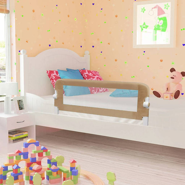 vidaXL Toddler Bed Rail Taupe 120x42 cm Polyester