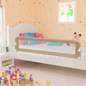 vidaXL Toddler Bed Rail Taupe 180x42 cm Polyester