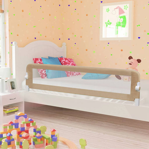 vidaXL Toddler Bed Rail Taupe 180x42 cm Polyester