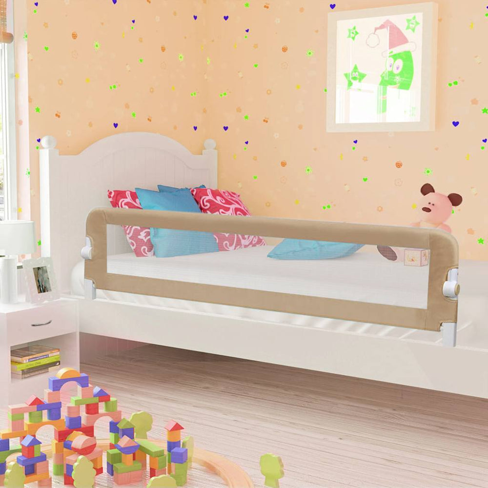 vidaXL Toddler Bed Rail Taupe 180x42 cm Polyester