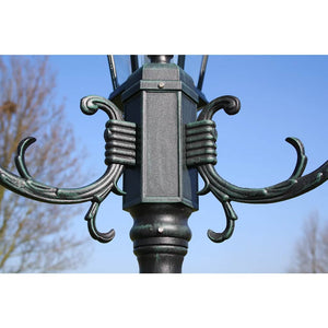 vidaXL Garden Lamp Post 3-Tier 230 cm Dark Green/Black Aluminum