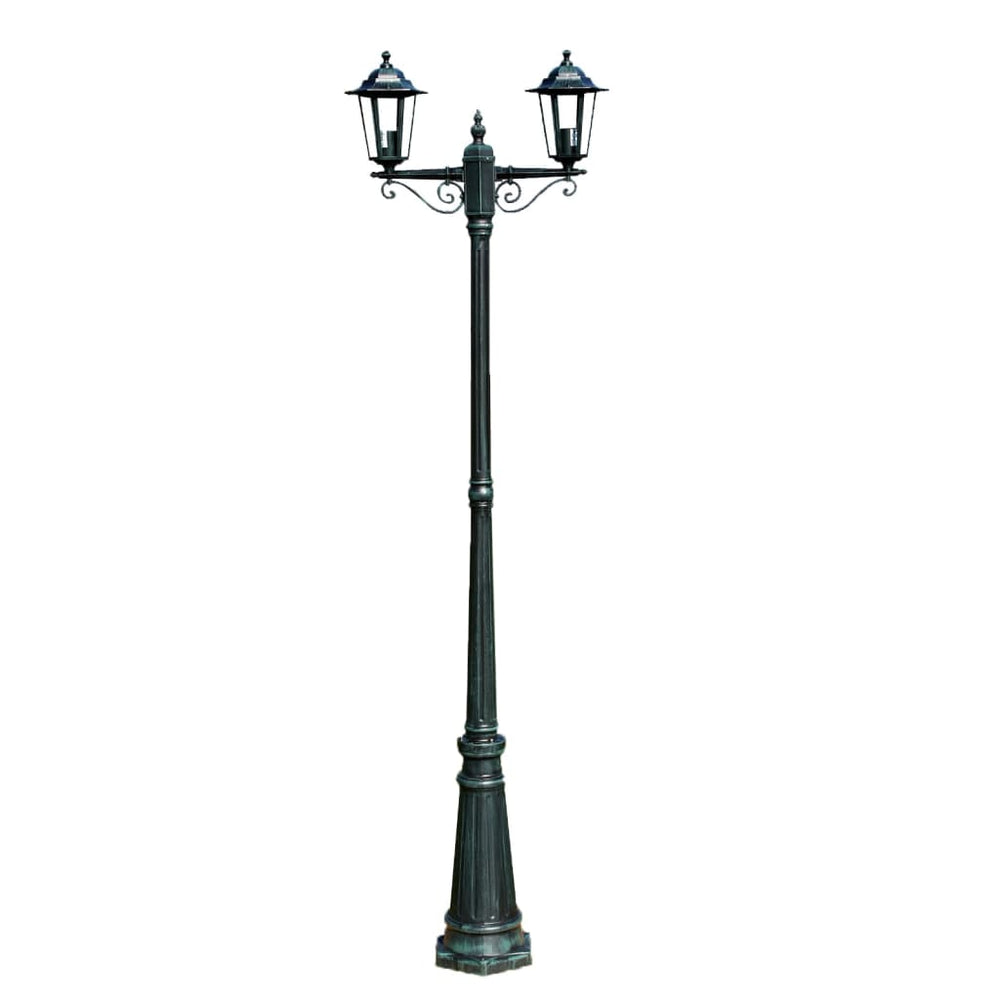 vidaXL Garden Lantern 2-Bulb 215 cm Dark Green/Black Aluminum