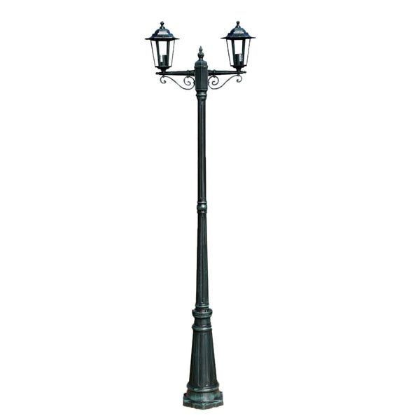 vidaXL Garden Lantern 2-Bulb 215 cm Dark Green/Black Aluminum
