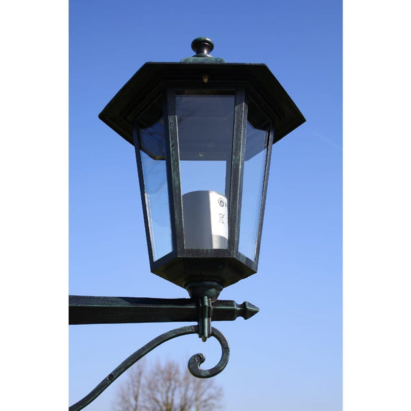 vidaXL Garden Lantern 2-Bulb 215 cm Dark Green/Black Aluminum