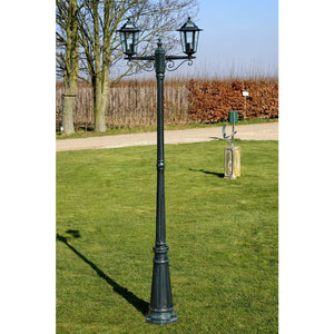 vidaXL Garden Lantern 2-Bulb 215 cm Dark Green/Black Aluminum