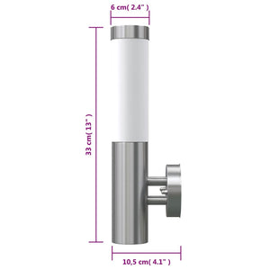vidaXL Wall Light Stainless Steel Indoor & Outdoor Waterproof