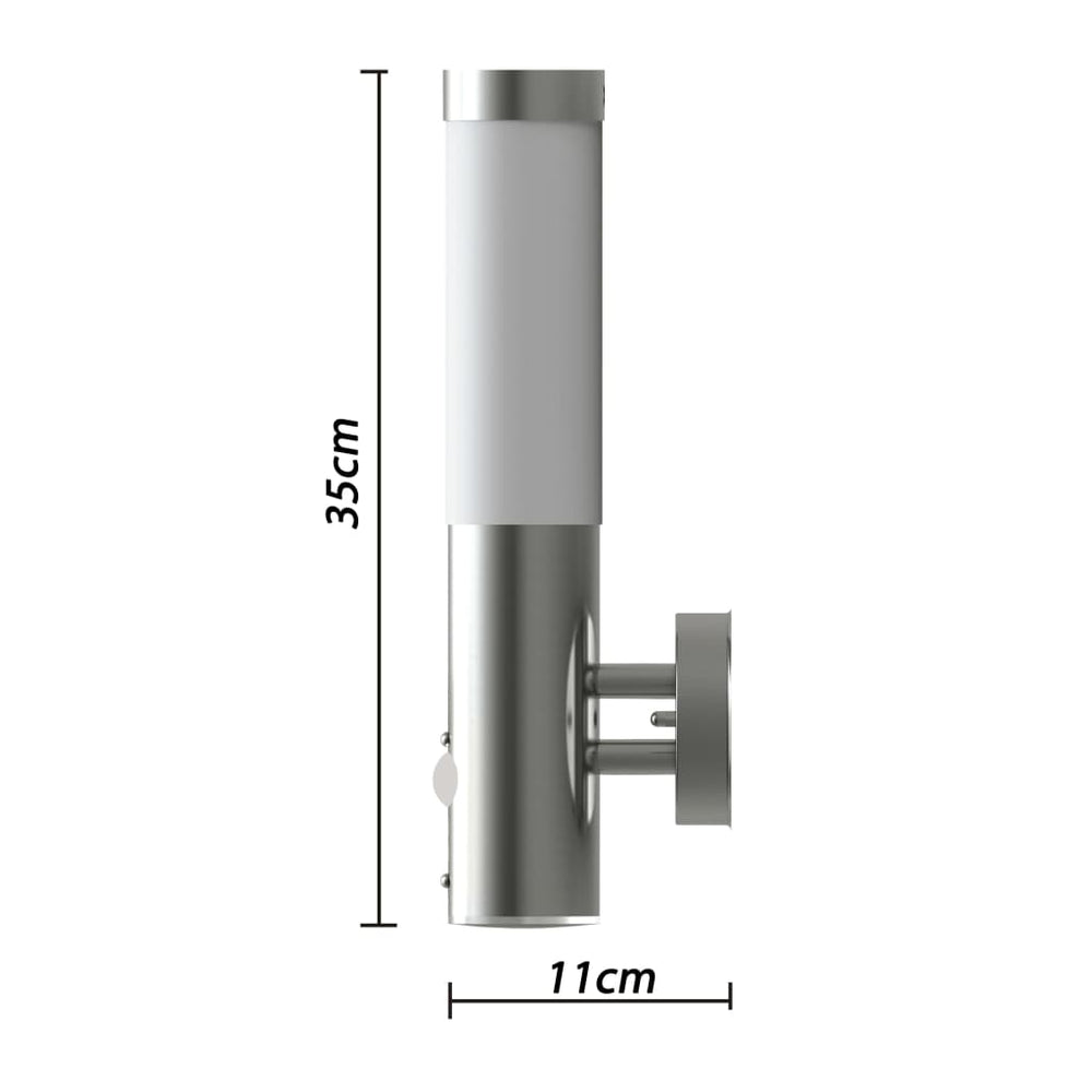 vidaXL Outdoor Wall Light with Motion Sensor Stainless Steel