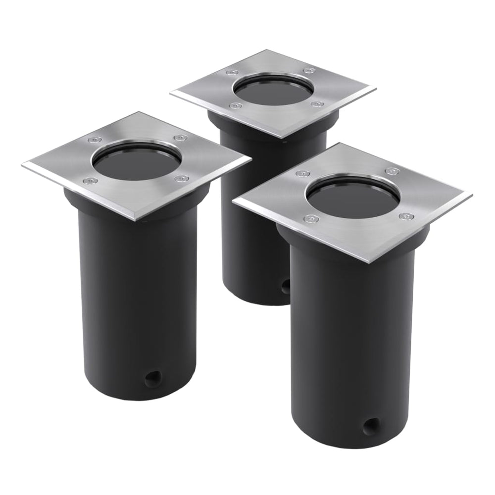 vidaXL Outdoor Ground Lights 3 pcs. Square