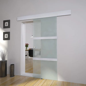 Glasschiebetür 178 cm Silber