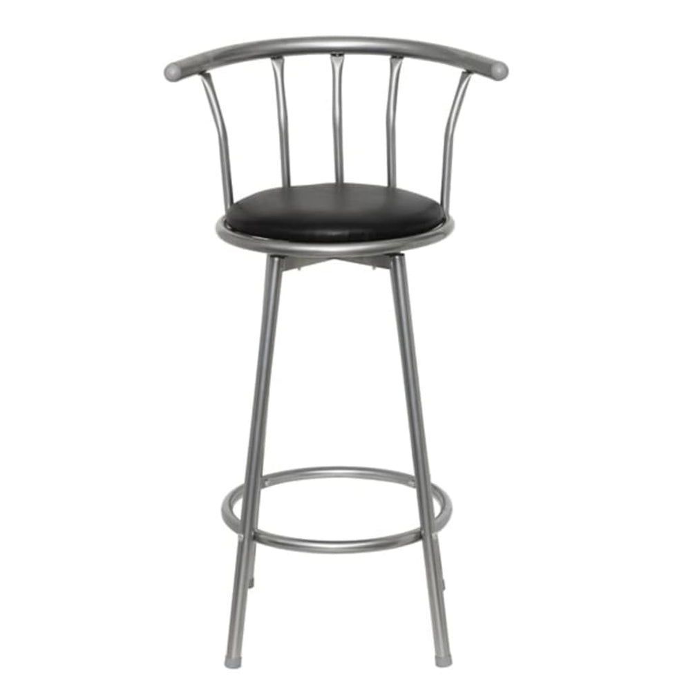 vidaXL Bar Stools 2 pcs Black Faux Leather