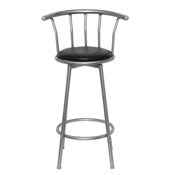 vidaXL Bar Stools 2 pcs Black Faux Leather
