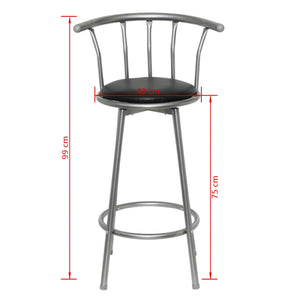 vidaXL Bar Stools 2 pcs Black Faux Leather