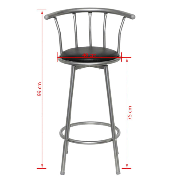 vidaXL Bar Stools 2 pcs Black Faux Leather