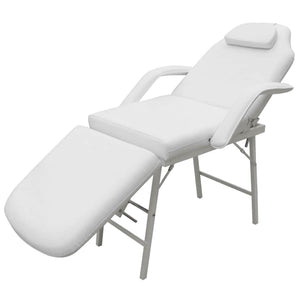 vidaXL Portable Cosmetic Chair Artificial Leather 185x78x76 cm White