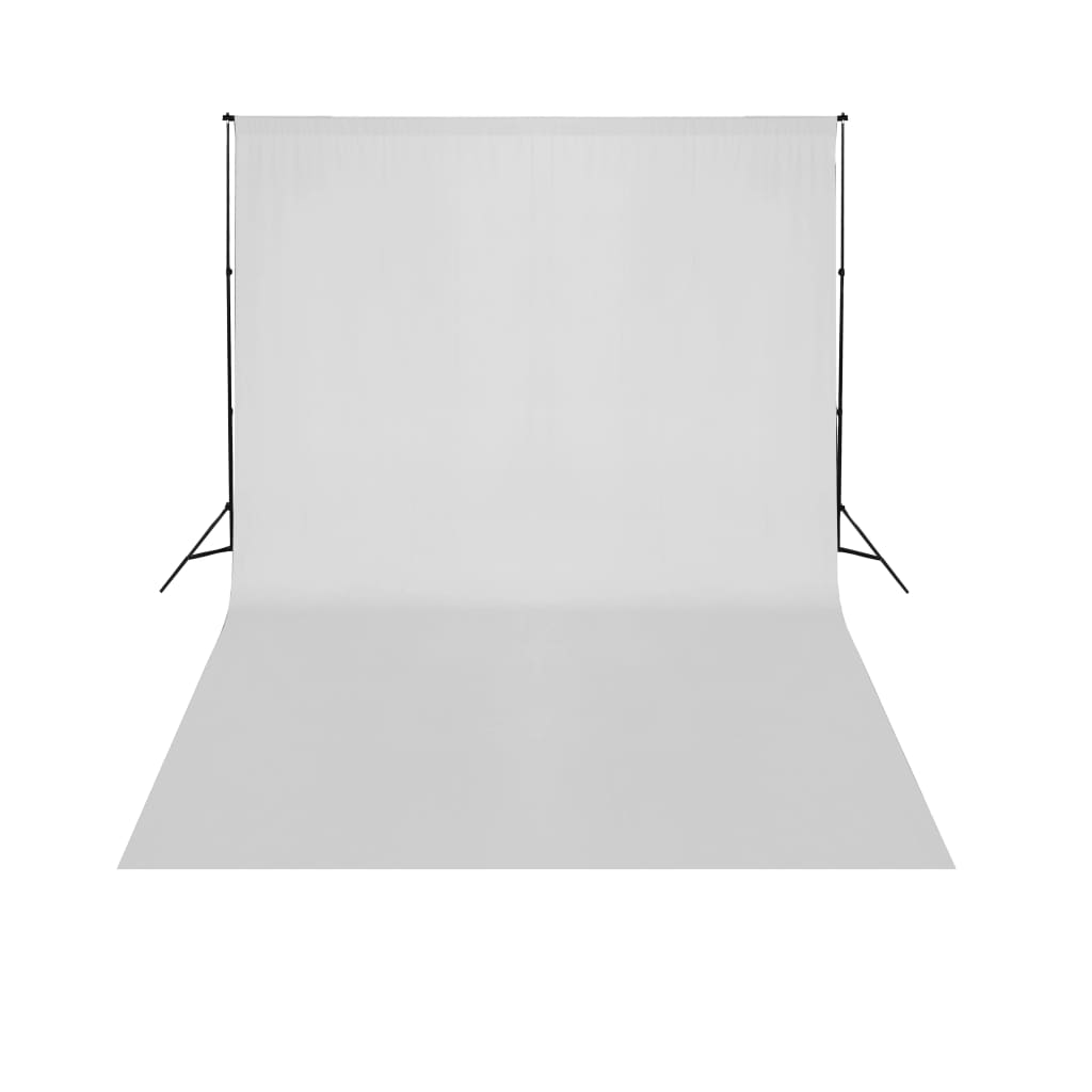 vidaXL Telescopic Background System + White Backdrop 3 x 5 m