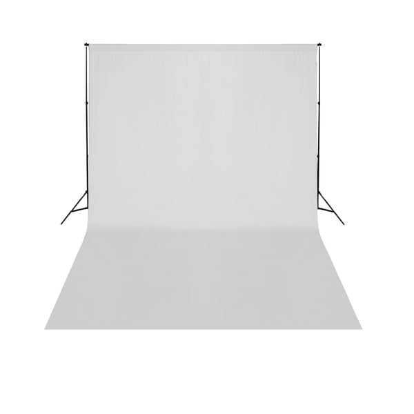 vidaXL Telescopic Background System + White Backdrop 3 x 5 m