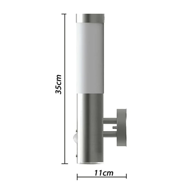vidaXL Outdoor Wall Lights 2 pcs with Motion Sensor Stainless Steel