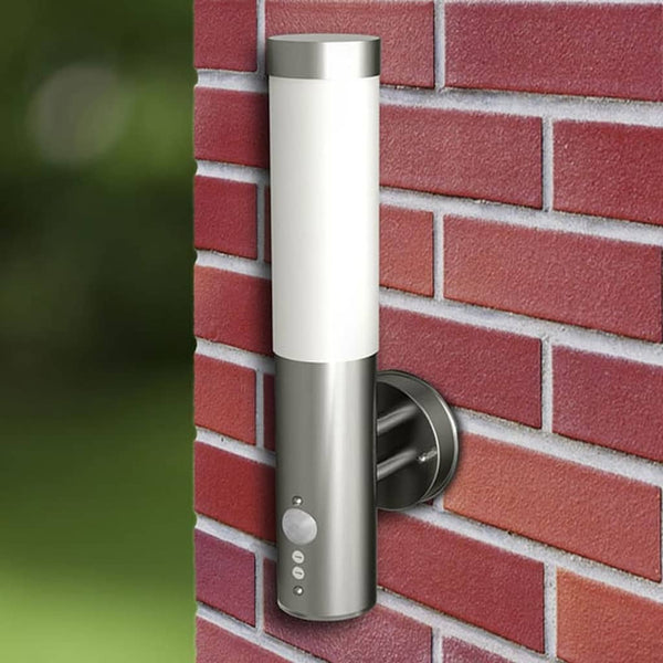 vidaXL Outdoor Wall Lights 2 pcs with Motion Sensor Stainless Steel