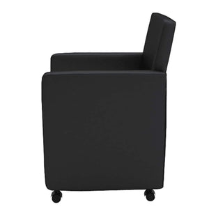 vidaXL Dining Chairs 4 pcs Black Faux Leather