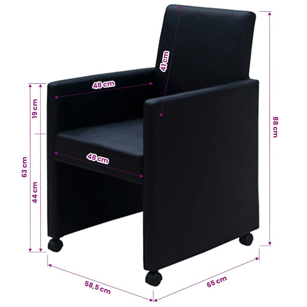 vidaXL Dining Chairs 4 pcs Black Faux Leather
