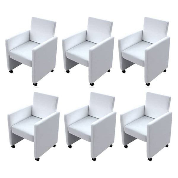 vidaXL Dining Chairs 6 pcs White Artificial Leather