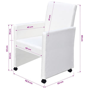 vidaXL Dining Chairs 6 pcs White Artificial Leather