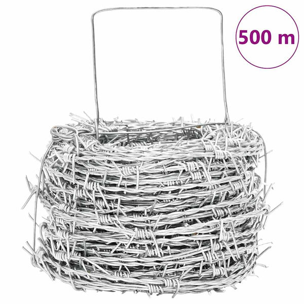 vidaXL Barbed Wire 500 m Rolled