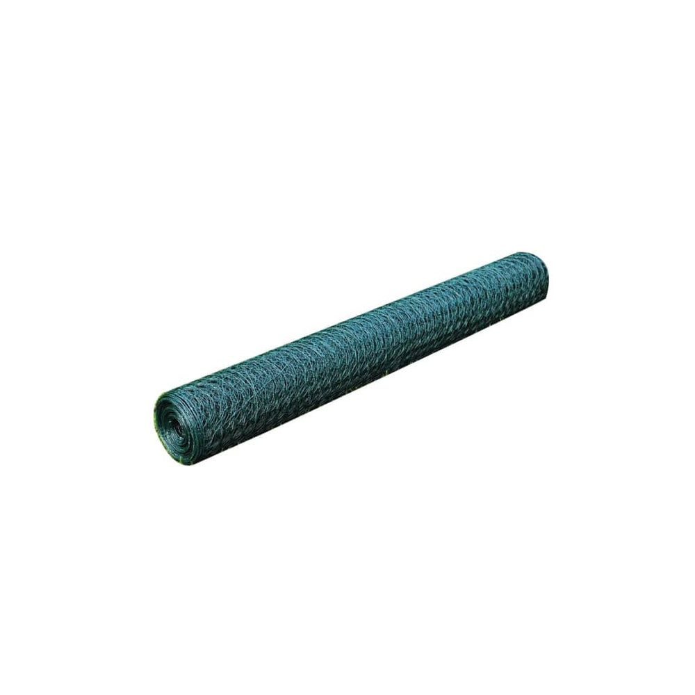 vidaXL Hexagonal Steel Mesh Fence 1x25 m Dark Green