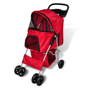 vidaXL Dog Pram Dog Stroller Red