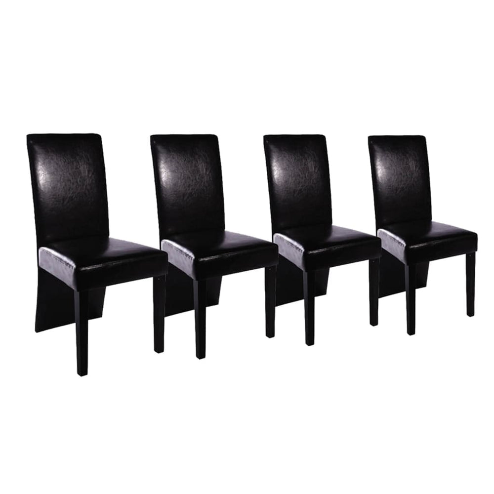 vidaXL Dining Chairs 4 pcs Black Faux Leather
