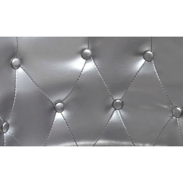 Sessel mit Hocker Silber Kunstleder