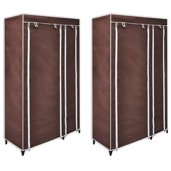 Stoffschrank Braun 2er Set