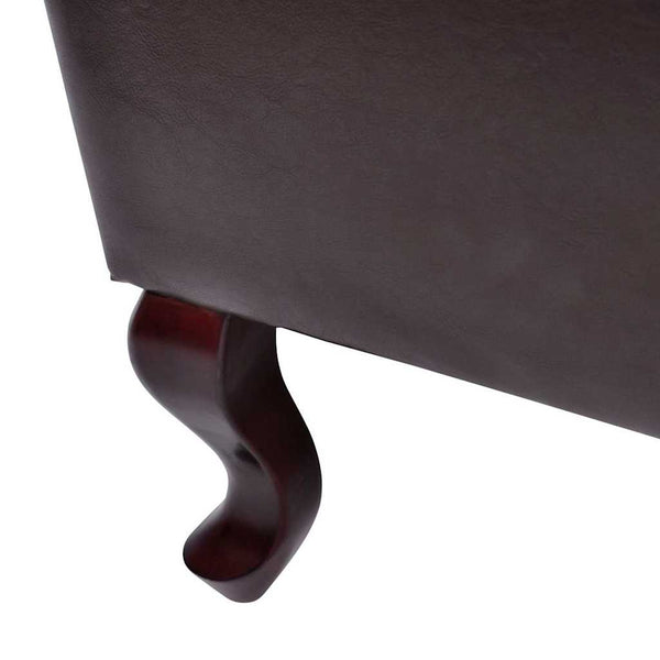 Sessel mit Hocker Dunkelbraun Kunstleder